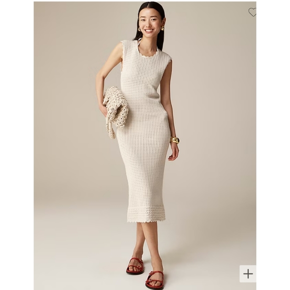 J. Crew Crochet Open Back Midi NWOT - Picture 2 of 9